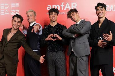 Elevator Boys hosting the amfAR TikTok livestream in Venice, Italy.