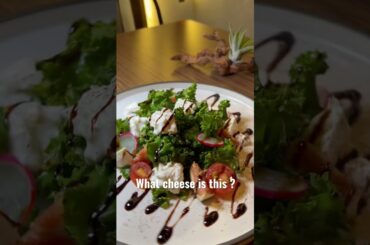 What cheese is this ? Kale burrata cheese salad at Canopy Garden dining #shorts