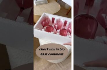 Amazon Must haves tiktok Colored Wine Glass Set, Large 12 oz Glasses Set of 6, Unique Italian