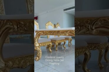 Royal Dining Table Set Furniture - Classic Italian Hand Carved Designer Dining Table by Royalzig