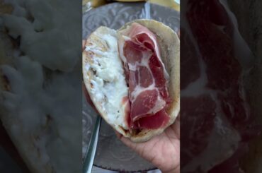 Panigacci & Wine at the Antica Osteria del Ponte, in Arcola, Liguria in Italy #panigacci #shorts