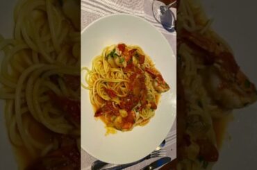 Delicious Italian dinner #italianfood #antipasti #seafoodpasta