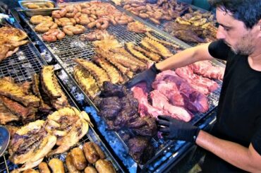 Argentina Street Food. Superloaded Grill. Asado, Angus, Ribs, Sausages. Italy Festival