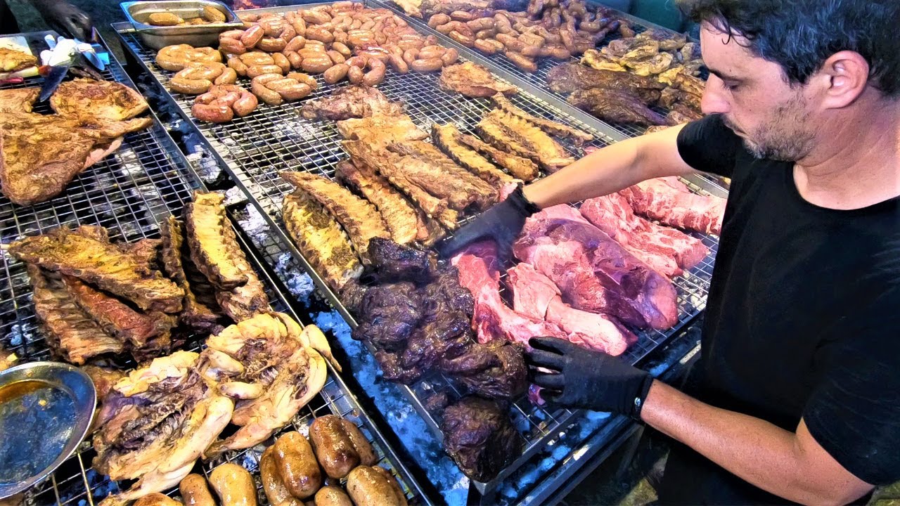 Argentina Street Food. Superloaded Grill. Asado, Angus, Ribs, Sausages. Italy Festival Argentina Street Food. Superloaded Grill. Asado, Angus, Ribs, Sausages. Italy Festival