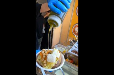 Filled Baked Potatoes Italian Style. Street Food