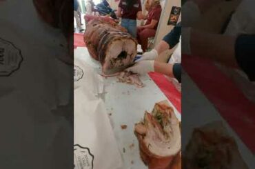 Italian "Porchetta" Roasted Pork Sandwiches. Street Food