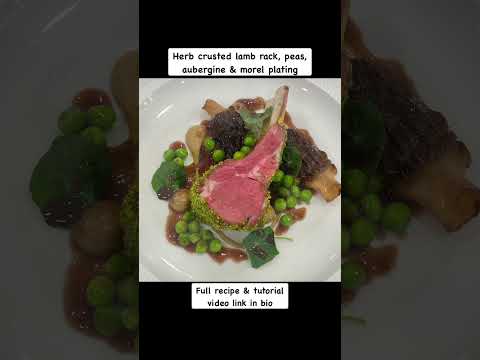 Michelin Star Lamb Rack with Herb Crust, Aubergine Puree, Morel Mushrooms, Peas & Lamb Sauce #shorts Michelin Star Lamb Rack with Herb Crust, Aubergine Puree, Morel Mushrooms, Peas & Lamb Sauce #shorts