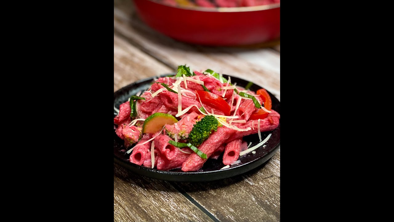 Pasta can be made healthy and full of anti-oxidants too. Beetroot Pink Pasta with veggies #shorts Pasta can be made healthy and full of anti-oxidants too. Beetroot Pink Pasta with veggies #shorts