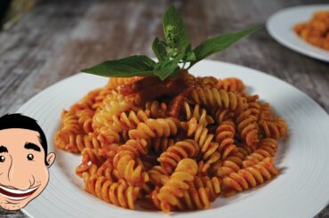 Pasta with Pancetta | Pasta with Italian Bacon and Tomato Basil Sauce | Italian Food Recipes