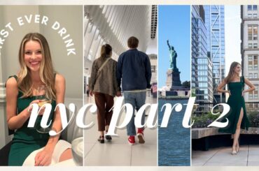 VLOG: NYC Pt TWO. My First EVER Drink, Thrifting, Michelin Star Dinner, Sight Seeing + Ferry Rides