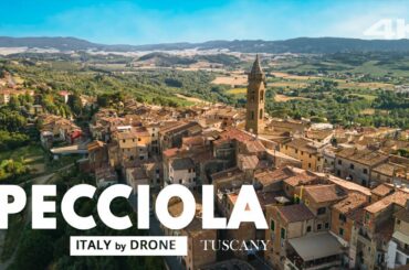 PECCIOLI city of art, Tucany from above | Italy by drone 4K