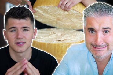 Italian Chef Reacts to CHEESE WHEEL PASTA by @Nick DiGiovanni