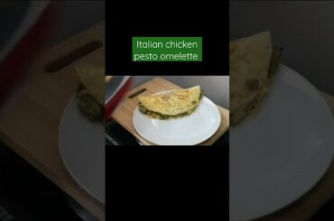 Italian yummy chicken pesto omelette with pasta. easy recipe