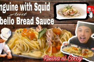Linguine with Squid and Fobello bread sauce - ITALIAN CUISINE RECIPE