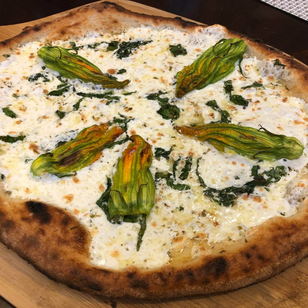 Zucchini Blossom Pizza