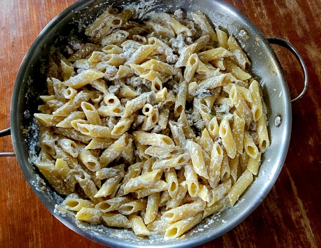 I made Penne Alla Norcina for the first time, used fresh local ricotta from a farm and Monograno Penne Lisce. Oh my god, how is this dish not more popular!!