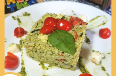 RICE SALAD WITH PESTO (how to make basil pesto)
