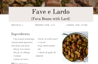 Fave e Lardo a classic Sardinian recipe of fava beans with lard