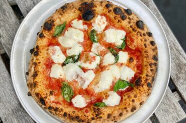 A few pizzas from this afternoon - margarita, crispy eggplant + pesto, and roasted fennel + pesto