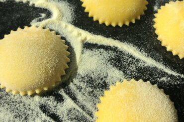 Bottoni with a cream of Potato and Parmigiano in Truffle, Butter and Olive oil