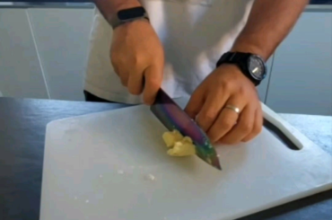 Risotto with fig leaves broth and Brie fondue.