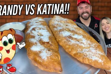 5lb Italian Stromboli Eating Challenge vs Katina Eats Kilos!!