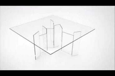 Modern Dining Table in Extralight or Smoked Glass Made in Italy - Random