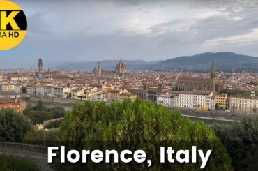 4K HD Walk - Florence Italy Part 1 - Piazzale Michelangelo down to Ponte Vecchio S2 E04 (ASMR)
