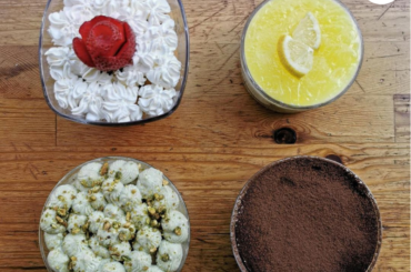 4 types of TIRAMISU': Coffee, Strawberry, Pistachio, Lemon