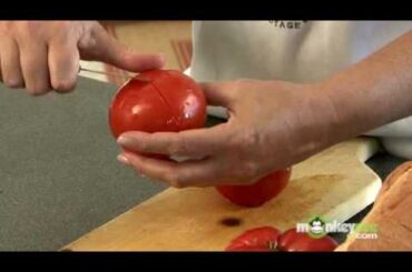 Italian Recipes - Coring and Stemming the Tomato for Papa al Pomodoro