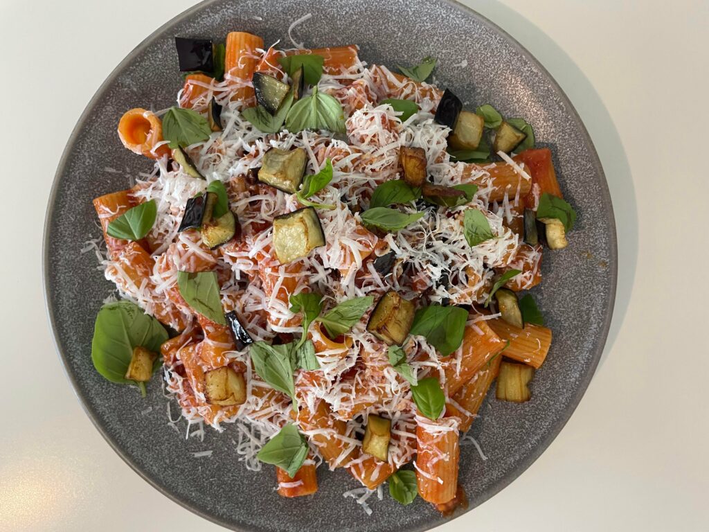Rigatoni alla Norma, recipe on Vincenzo’s Plate youtube channel