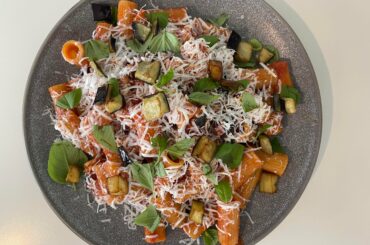 Rigatoni alla Norma, recipe on Vincenzo’s Plate youtube channel