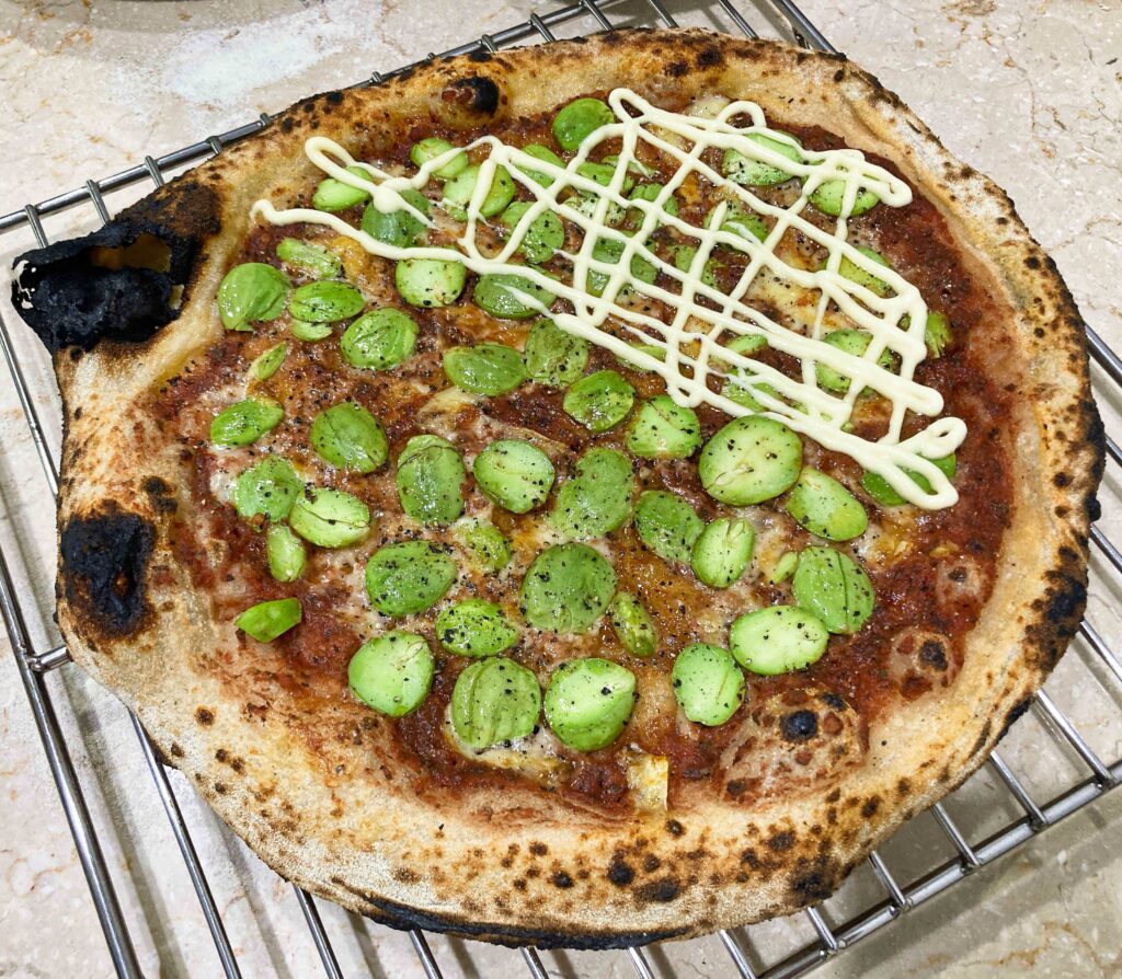 I just did petai pizza, half with kewpie mayo, loved it.