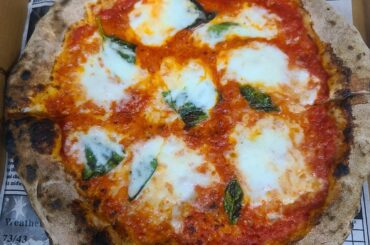 Margherita with DOP bufala from the pizza trailer