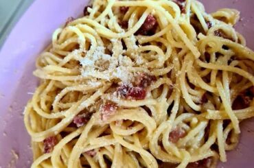 Carbonara and cherry tomato with mascarpone pasta that I made the other day🍝