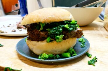 New Year's Porchetta Sandwich w Broccoli Rabe in Homemade Roll