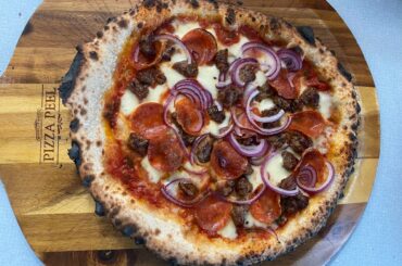 Today’s trial run- Italian Sausage, red onion and pepperoni.