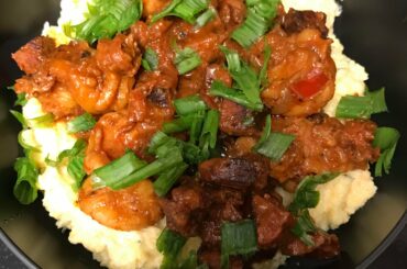 Spicy shrimp & polenta