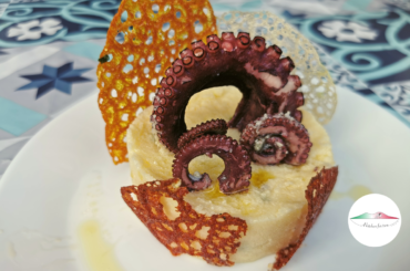 Octopus Salad with Coral-like Waffle