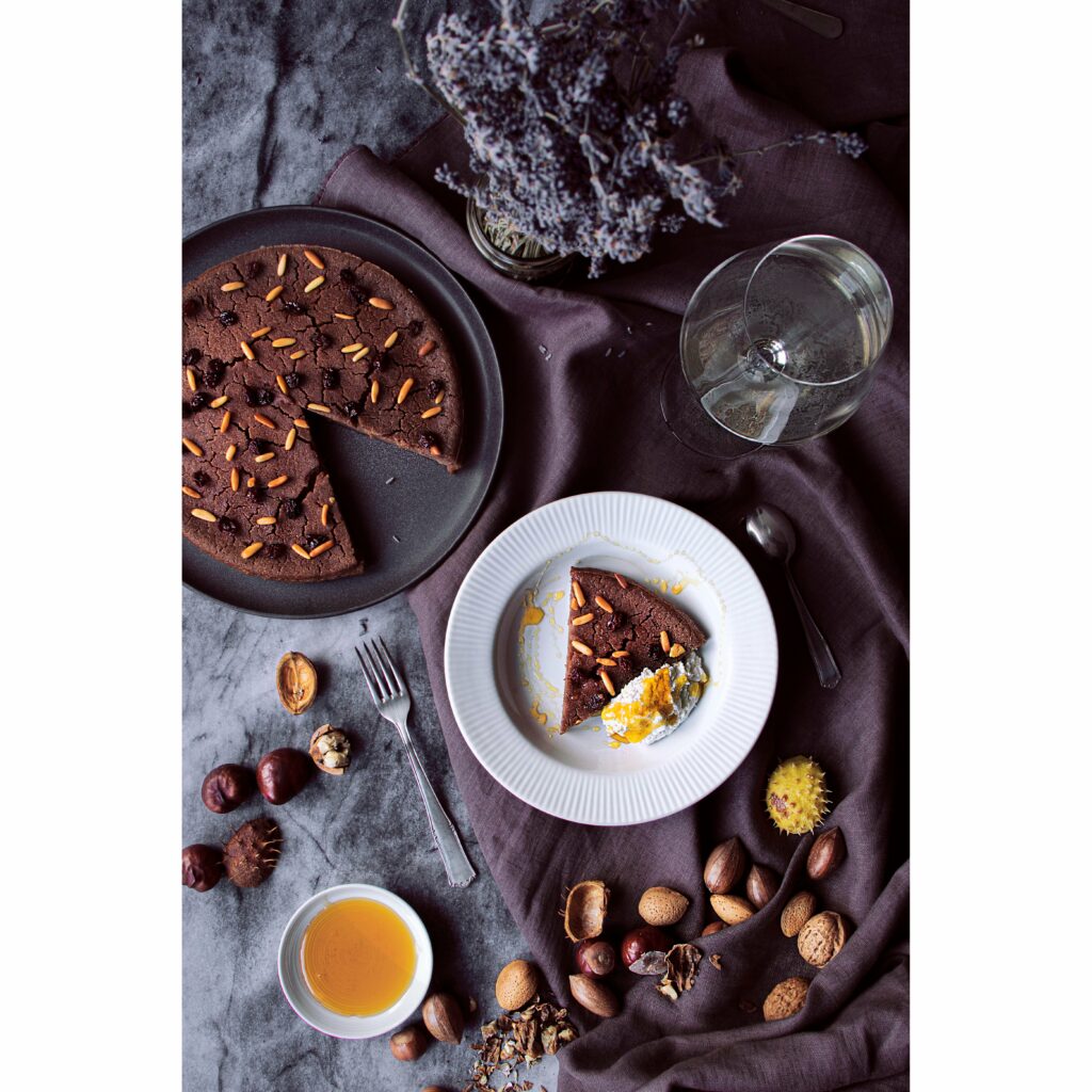 Castagnaccio (chestnut cake) with ricotta and chestnut honey :) Happy autumn!