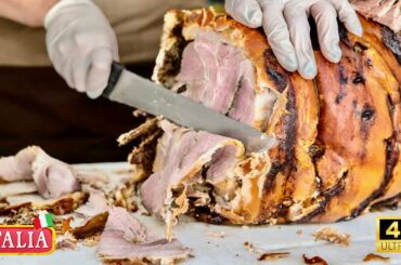 Street Food Rome - Pork - The Best PORCHETTA in Italy - Rome Italy 2022