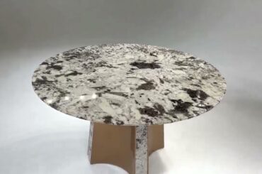 Custom made Italy designer Visionaire Snow mountain Marble Round Dining Table #marbletable #table