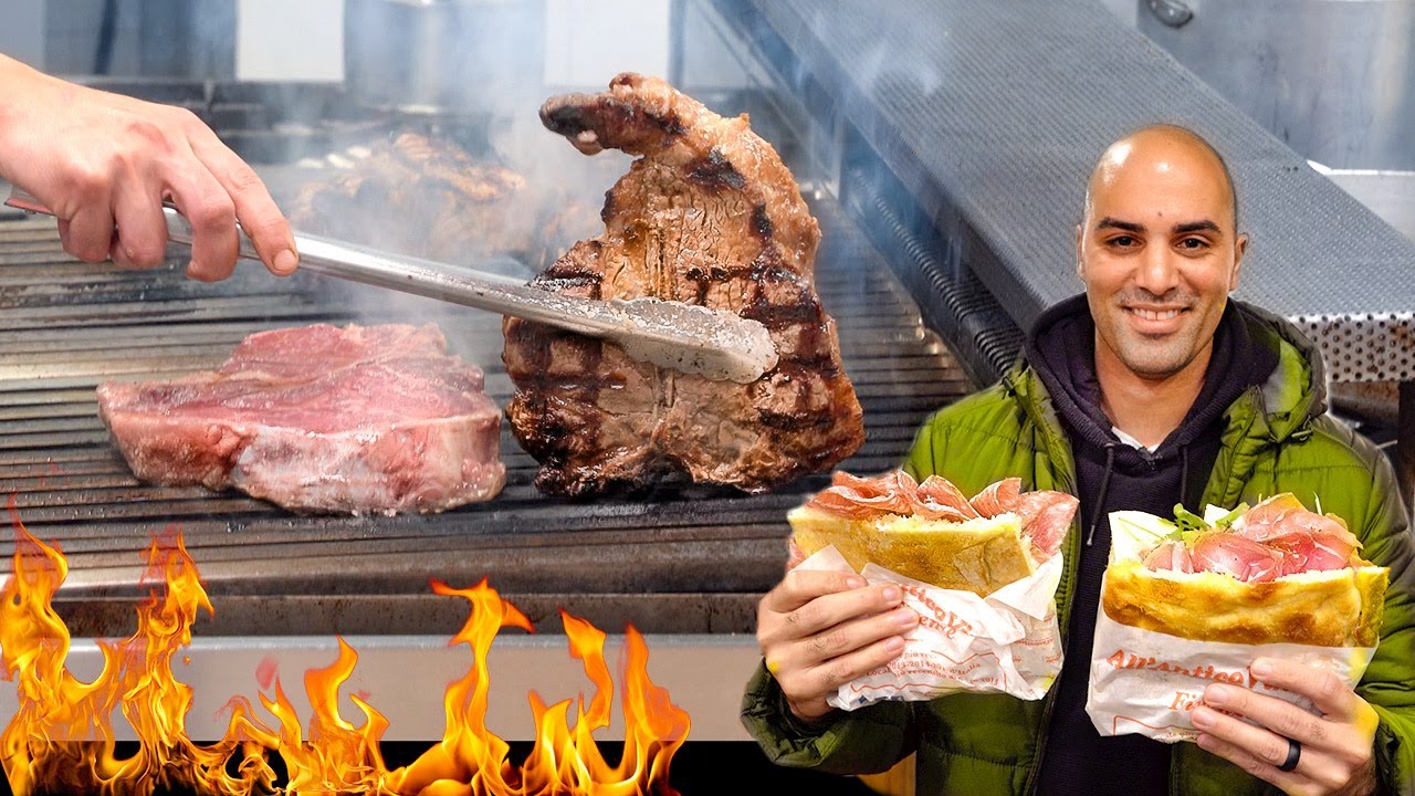 EXTREME Street food in Italy – HUGE FLORENTINE STEAK + Italian street food tour in Florence, Italy EXTREME Street food in Italy - HUGE FLORENTINE STEAK + Italian street food tour in Florence, Italy