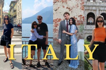 vacation in Italy: Italian wedding in a castle, walking around Rome and Milan, sunbathing in Tuscany