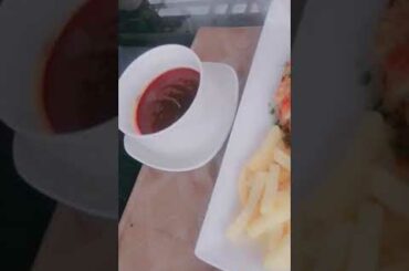 Italian stuffed chicken + Fries at Sky Lounge Faisalabad/channel food with sofia