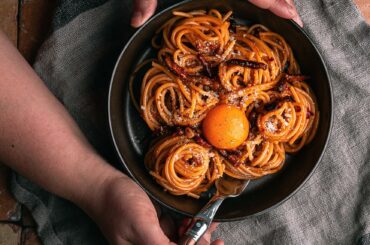 Maybe the best thing I ever ate: Spaghetti carbonara con 'nduja