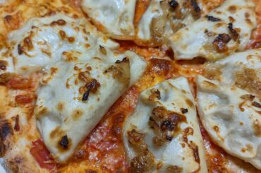 Polish Pizza with pierogi.