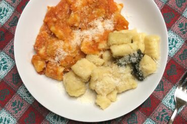 Potato Gnocchi! Love this italian stuff!!!:) I made them with tomato sauce and with butter/cheese. Do you have other seasonings to recommend?