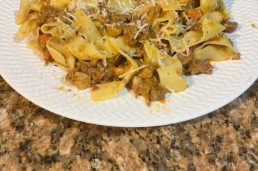 First time making: Fresh Egg Tagiatalle Ragu Bolognese, I minced the meat a bit roughly however