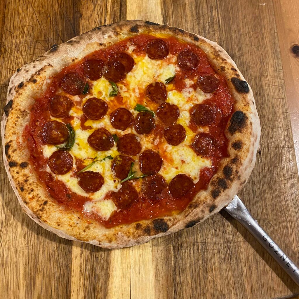 I made another pepperoni. 65% hydration. 60 second bake.